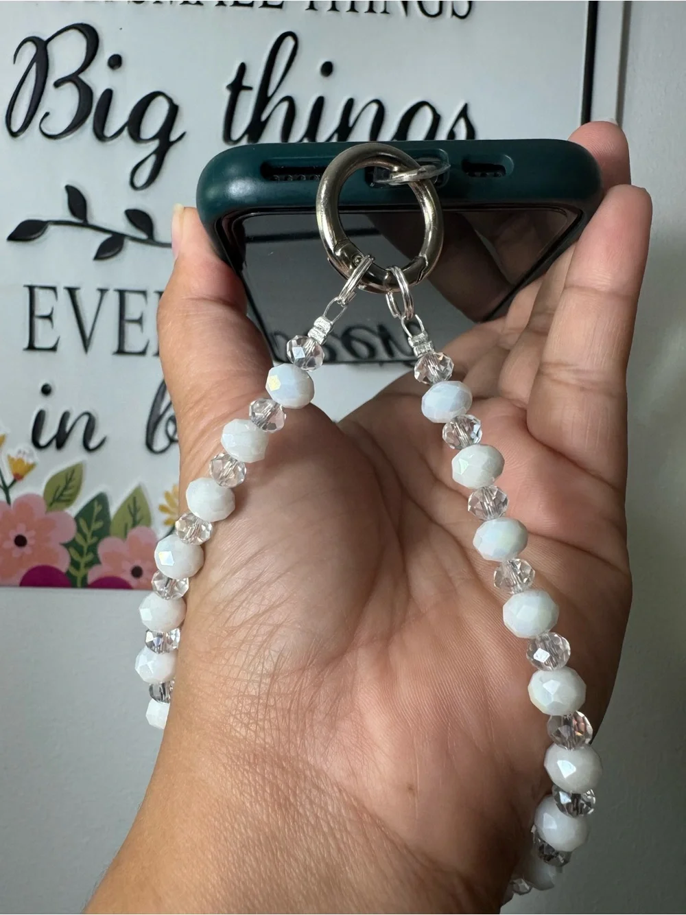 Bling Bling Crystal and White Phone/Key/Bag Chain #P1065